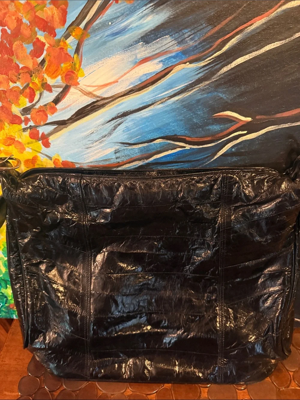 💚Shiny Very Soft Leathe, Shoulder Bag with Gold Hardware